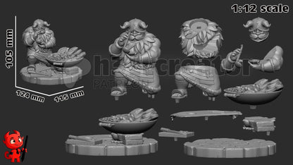 Senshi from Delicious in Dungeon (fan art) Model or Controller Stand | Miniature scale 1:12 | h3LL Creator | DIY Model Kit