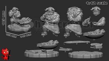 Senshi from Delicious in Dungeon (fan art) Model or Controller Stand | Miniature scale 1:12 | h3LL Creator | DIY Model Kit