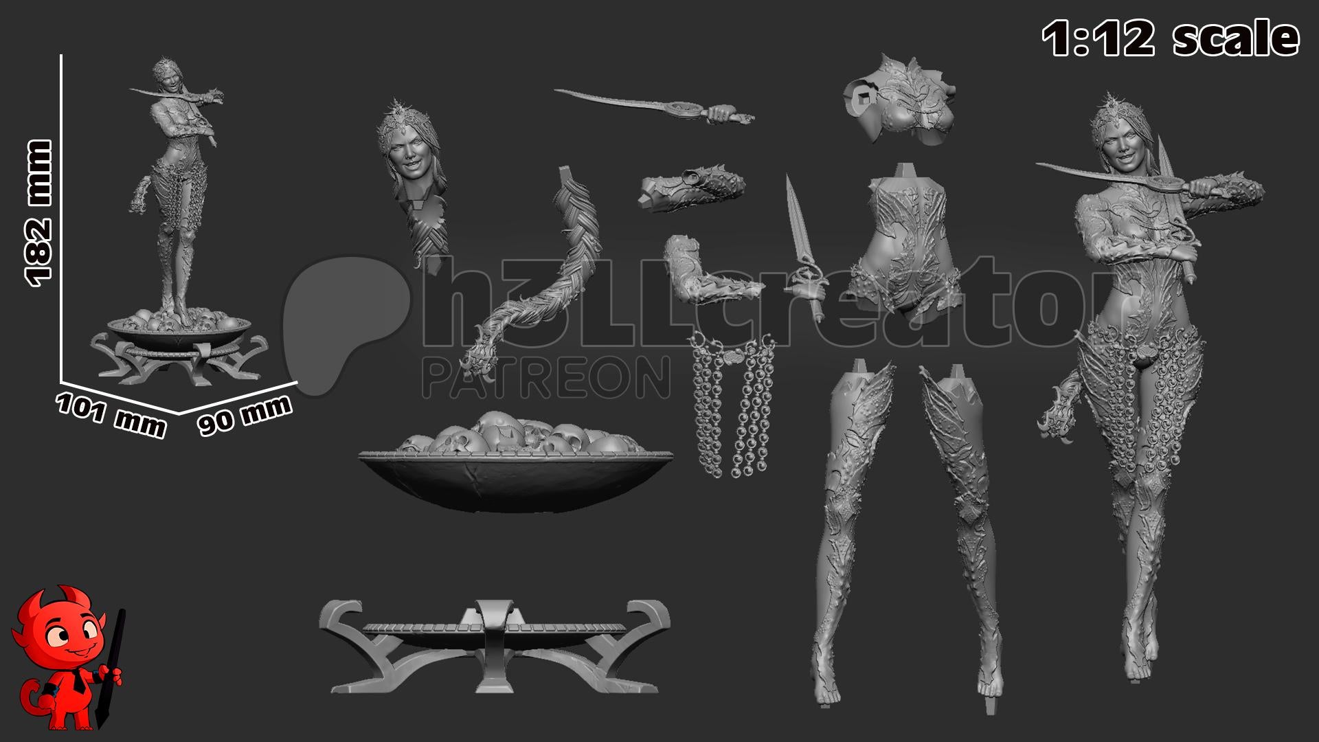 Orin from Baldur's Gate 3 (fan art) | Full Model or Bust | Miniature scale 1:12 | h3LL Creator | DIY Model Kit