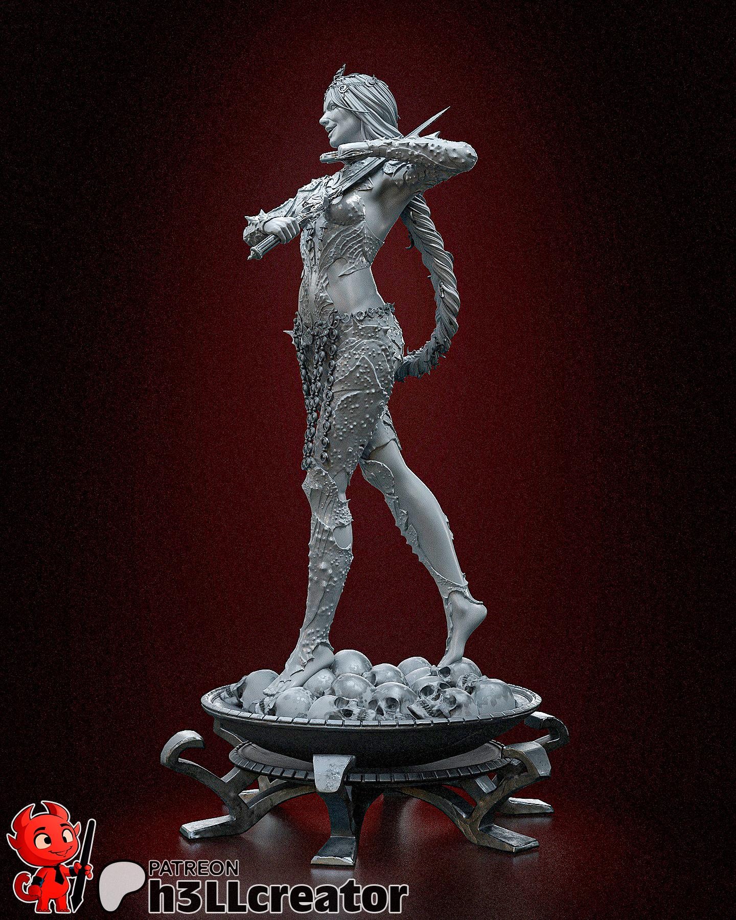 Orin from Baldur's Gate 3 (fan art) | Full Model or Bust | Miniature scale 1:12 | h3LL Creator | DIY Model Kit