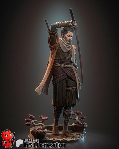 Wolf from Sekiro Shadows Die Twice (fan art) | Full Model or Bust | Miniature scale 1:12 | h3LL Creator | DIY Model Kit