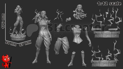 Asami Sato from The Legend of Korra (fan art) | Full Model or Bust | Miniature scale 1:12 | h3LL Creator | DIY Model Kit
