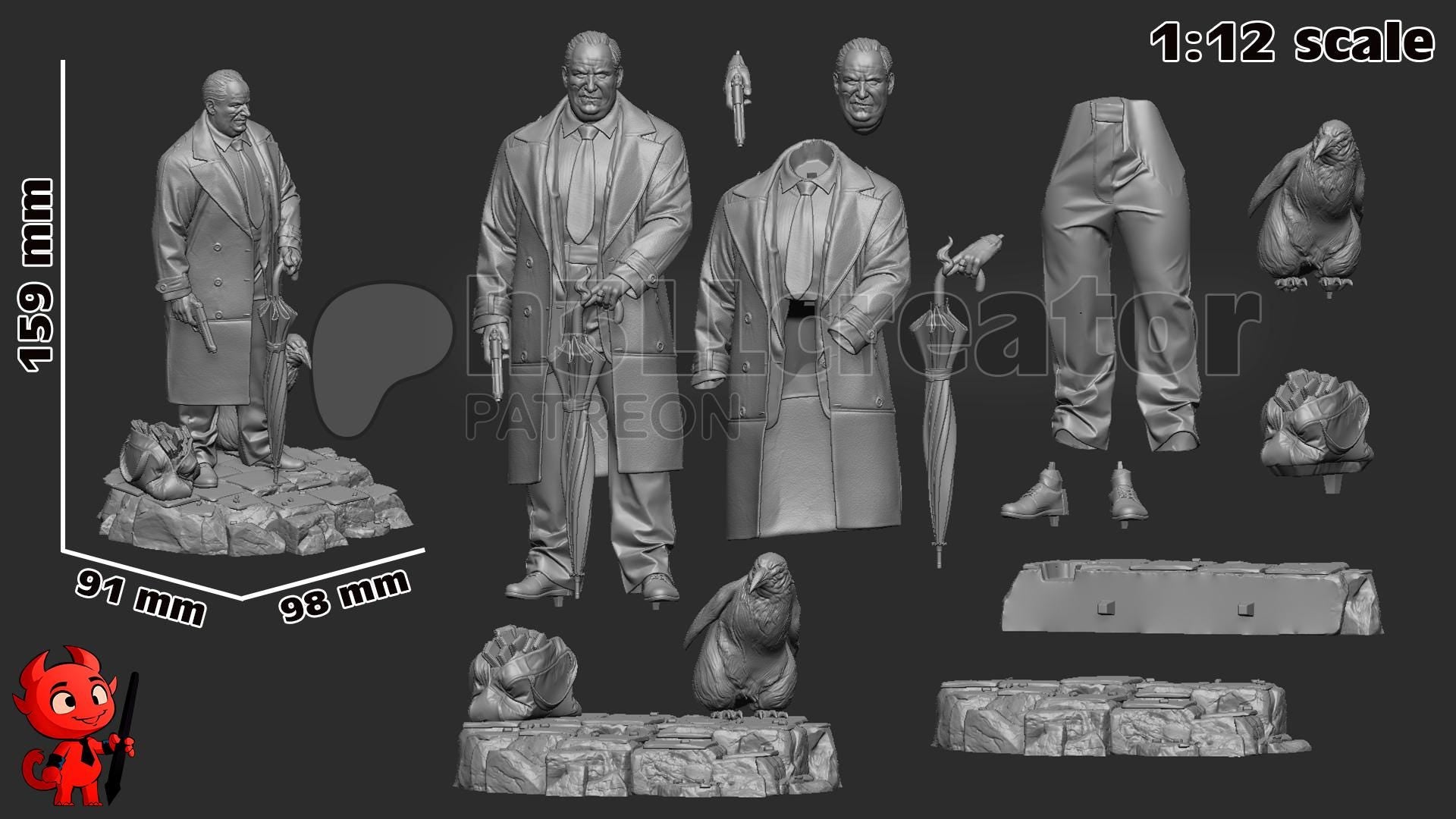 Oswald "Oz" Cobb from The Penguin (TV series) (fan art) | Full Model or Bust | Miniature scale 1:12 | h3LL Creator | DIY Model Kit