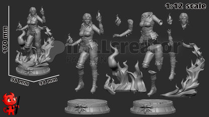 Triss Merigold from The Witcher (fan art) | Full Model | Miniature scale 1:12 | h3LL Creator | DIY Model Kit