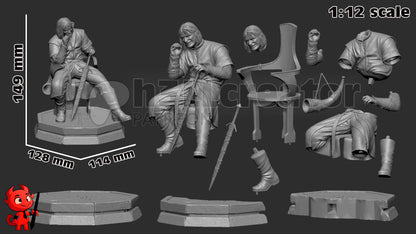 Boromir from The Lord of the Rings (fan art) | Full Model or Bust | Miniature scale 1:12 | h3LL Creator | DIY Model Kit
