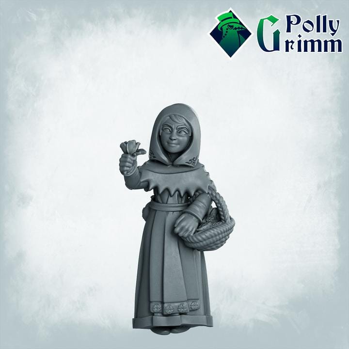 Lupin set- half-beast - Small girl, child - Fox Girl - Fantasy historic miniatures for tabletop games. 28mm / 32mm Resin Figures for RPG