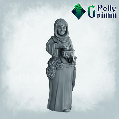 Imperial Humans. Nuns - Fantasy historic miniatures for tabletop games. 28mm / 32mm Resin Figures for RPG