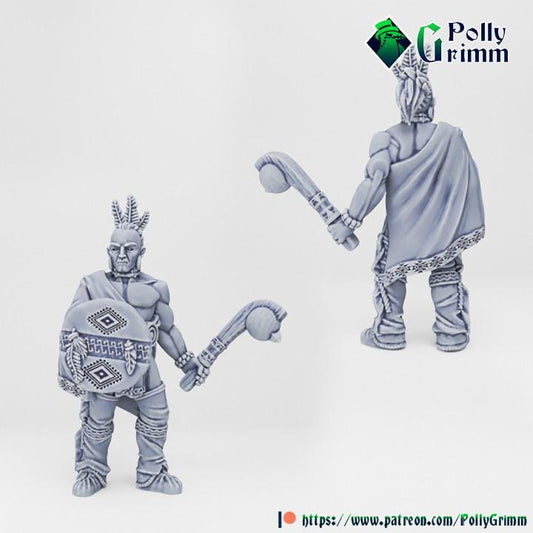 Wild west set. Native American Warrior - Fantasy historic miniatures for tabletop games. 28mm / 32mm Resin Figures for RPG