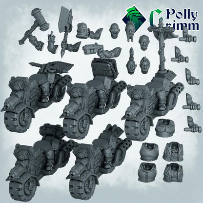 Galaxy Dwarves set - Sci-fi tabletop miniatures for tabletop games. 28mm / 32mm Resin Figures for RPG