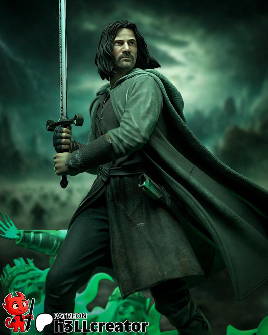 Aaragorn from The Lord of the Rings (fan art) | Full Model or Bust | Miniature scale 1:12 | h3LL Creator | DIY Model Kit