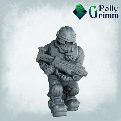 Dwarves set. Space Rocks! Dwarf Miners Set 1 - Sci-fi tabletop miniature. 28mm / 32mm Resin Figures for RPG