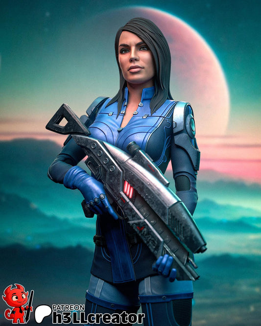 Ashley Williams from Mass Effect (fan art) | Miniature scale 1:15 | h3LL Creator | DIY Model Kit