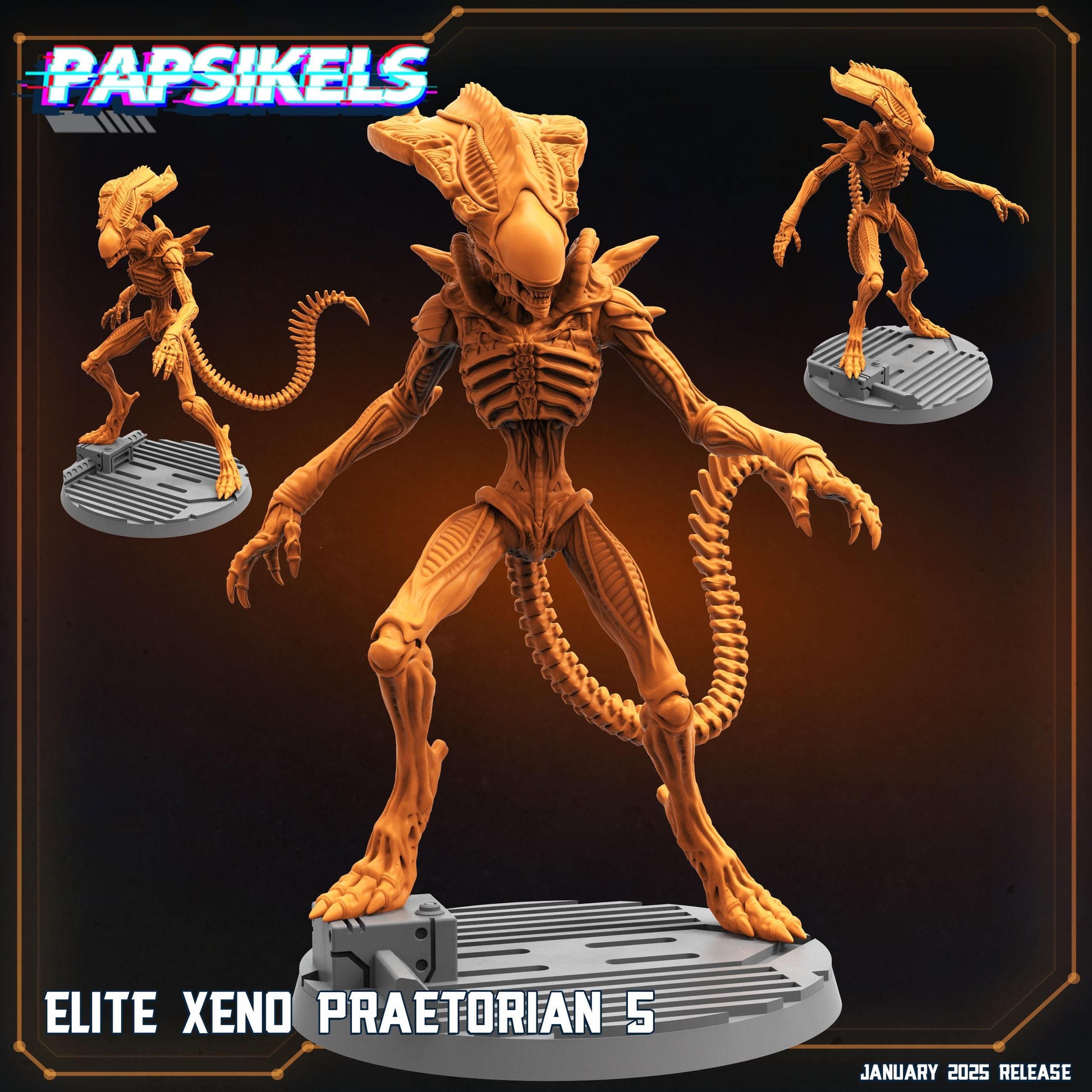 Aliens Vs Humans - Ascension - Xeno Elite Praetorians - Set 1, Papsikels, 32mm Mini