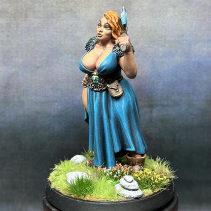 Alfhild Northwoman Pinup Miniature - 32mm Skutagaard Saga Figure for D&D, Pathfinder, and TTRPG Games