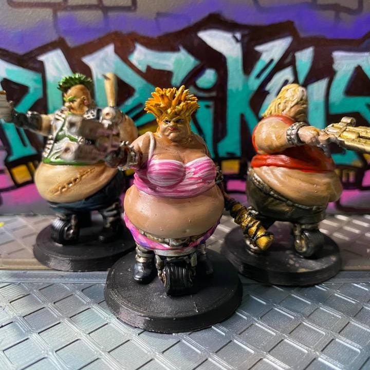 Cyberpunk Batchoy Gang Member Sam Milky - 32mm Papsikels RPG Miniature for Tabletop Gaming