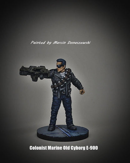 Cyberpunk Colonist Marine Cyborg Hero E-900 Exterminator Miniature 32mm Scale RPG Figurine