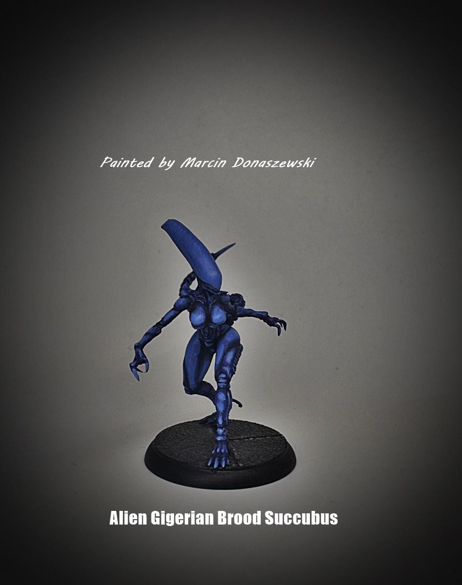 Xenomorph Gigerian Brood Succubus Miniatures: 32mm Papsikels Alien Creature for RPG and Tabletop Gaming