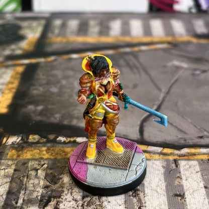 Night Dragon Gang Adjudicator Lizi Lee: 32mm Resin Fantasy Miniature for Tabletop RPG by Papsikels