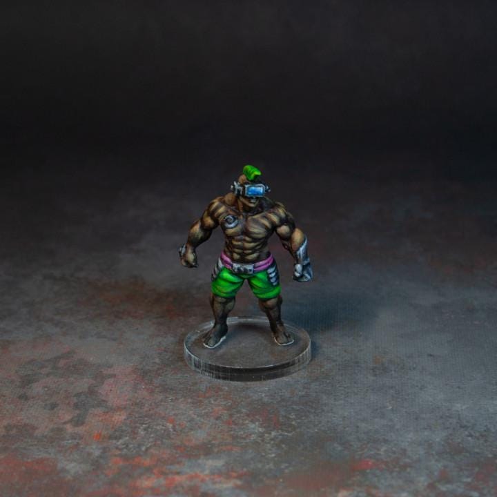 Cyber MMA Fighters Team Batak Resin Miniatures - 32mm Fantasy Tabletop RPG Figures by Papsikels