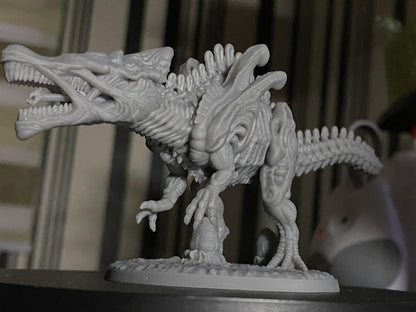 Xeno Spinosaurus, One Page Rule Army - Xenosaur Tyranno Beastmaster Riders, Papsikels, Resin - Tabletop miniature - 32mm