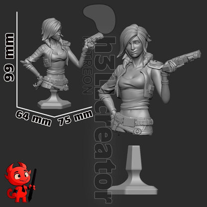 Lilith from Borderlands 3 (fan art) | Miniature scale 1:12 | h3LL Creator | DIY Model Kit