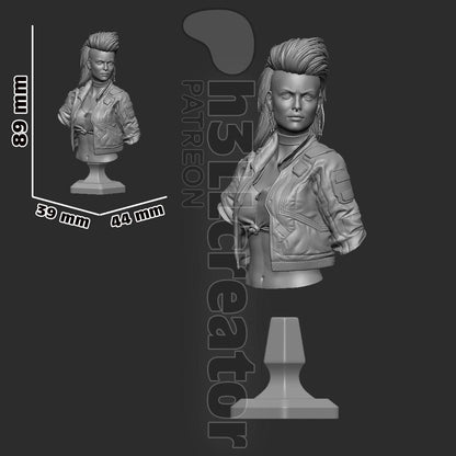 Rogue Amendiares from Cyberpunk 2077 (fan art) | Full Model or Bust | Miniature scale 1:12 | h3LL Creator | DIY Model Kit