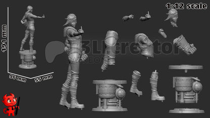 Vi from Arcane (fan art) | Full Model or Bust | Miniature scale 1:12 | h3LL Creator | DIY Model Kit