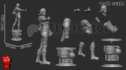 Vi from Arcane (fan art) | Full Model or Bust | Miniature scale 1:12 | h3LL Creator | DIY Model Kit