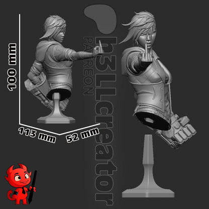 Vi from Arcane (fan art) | Full Model or Bust | Miniature scale 1:12 | h3LL Creator | DIY Model Kit