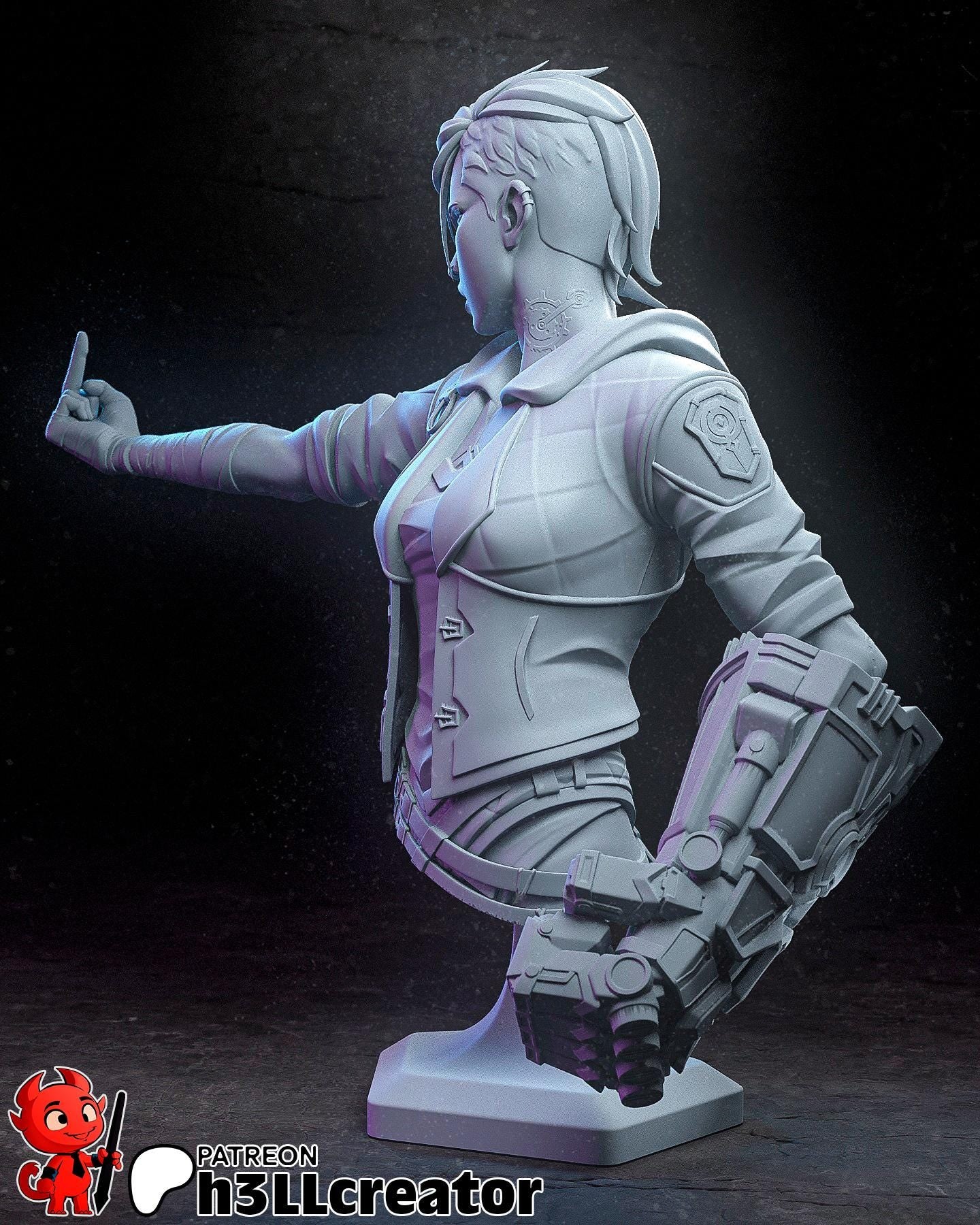 Vi from Arcane (fan art) | Full Model or Bust | Miniature scale 1:12 | h3LL Creator | DIY Model Kit
