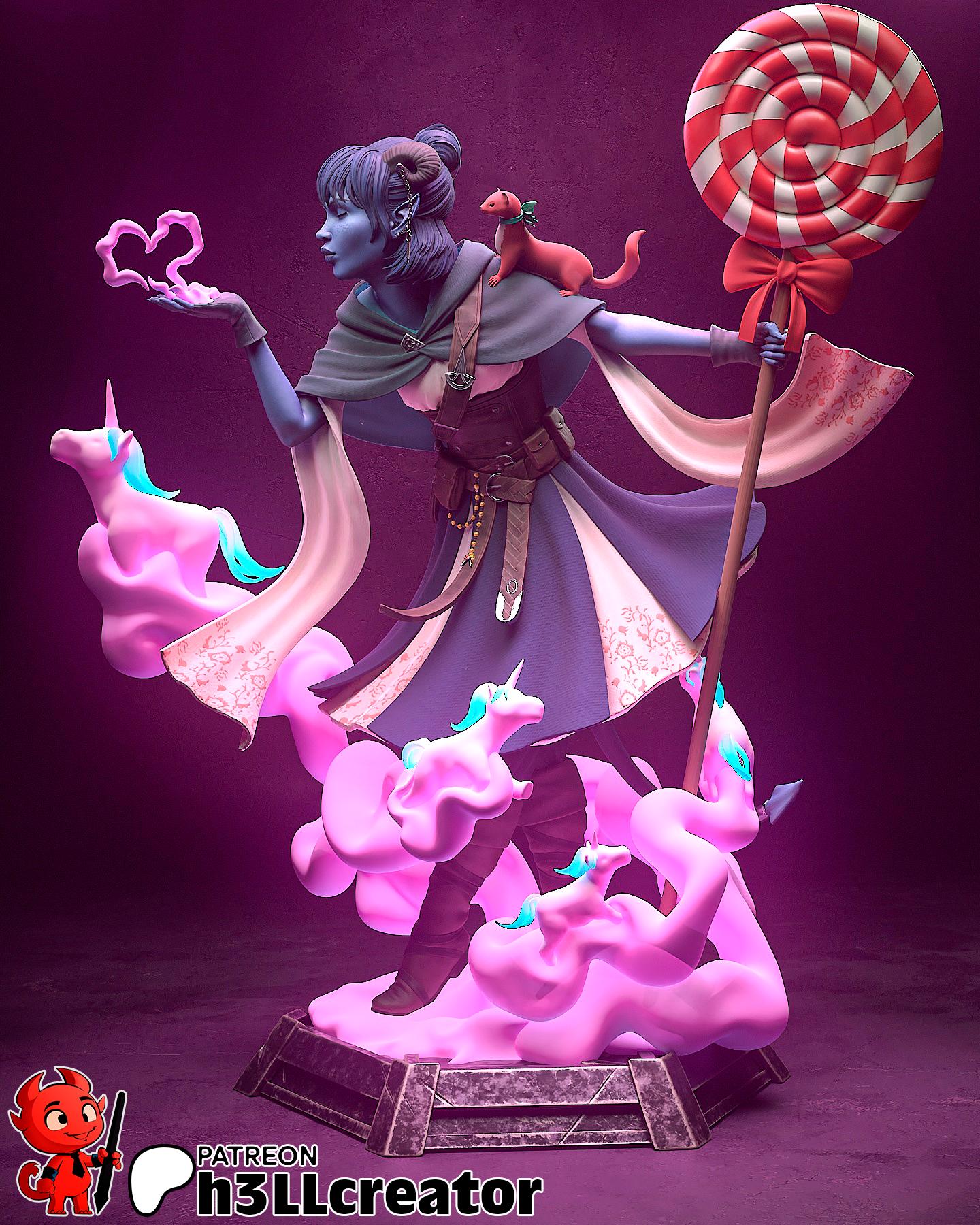 Jester Lavorre from Critical Role - Mighty Nein (fan art) | Miniature scale 1:15 | h3LL Creator | DIY Model Kit