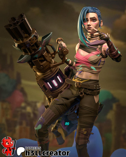 Jinx from Arcane (fan art) | Full Model or Bust | Miniature scale 1:12 | h3LL Creator | DIY Model Kit