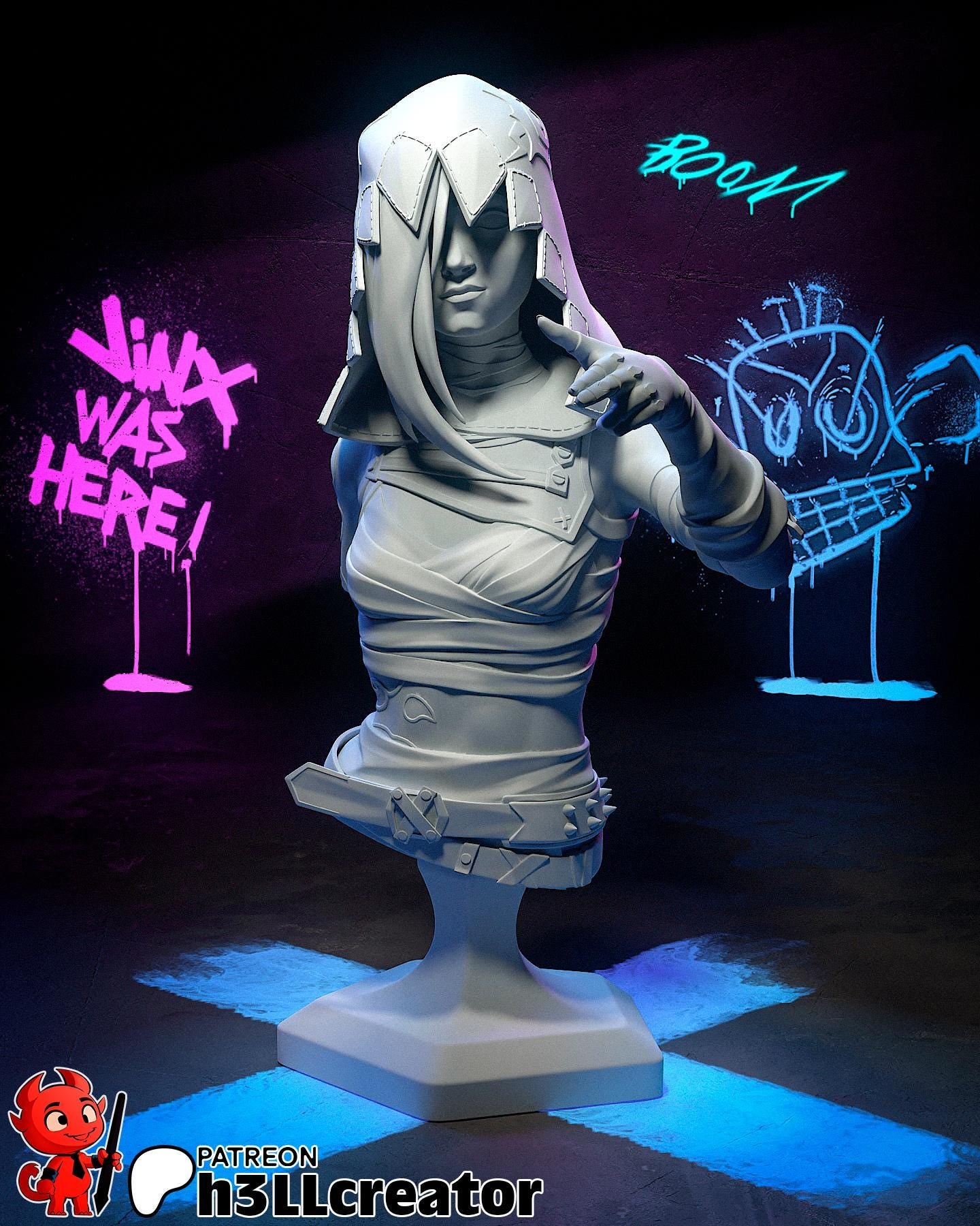 Jinx from Arcane (fan art) | Full Model or Bust | Miniature scale 1:12 | h3LL Creator | DIY Model Kit