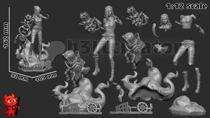 Jinx from Arcane (fan art) | Full Model or Bust | Miniature scale 1:12 | h3LL Creator | DIY Model Kit