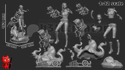 Jinx from Arcane (fan art) | Full Model or Bust | Miniature scale 1:12 | h3LL Creator | DIY Model Kit