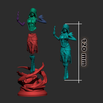 Morrigan from Dragon Age (fan art) | Full Model or Bust | Miniature scale 1:12 | h3LL Creator | DIY Model Kit