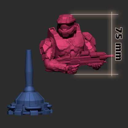 Master Chief from Halo (fan art) | Full Model or Bust | Miniature scale 1:12 | h3LL Creator | DIY Model Kit