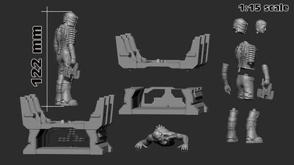 Isaac Clarke from Dead Space (fan art) | Full Model or Bust | Miniature scale 1:12 | h3LL Creator | DIY Model Kit
