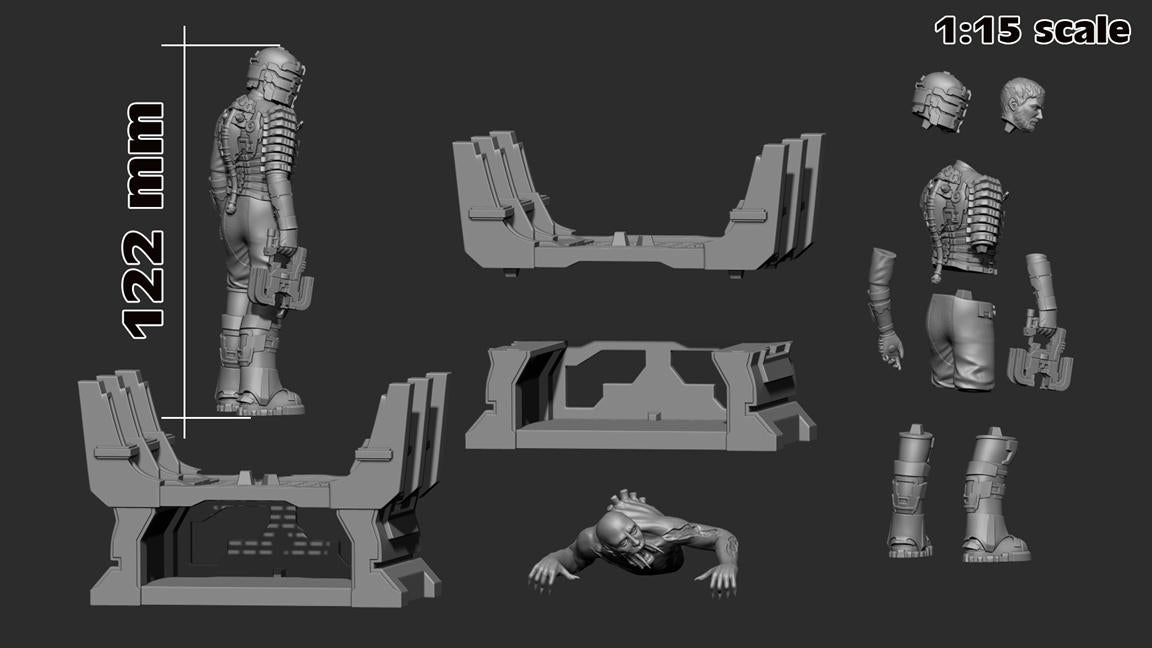 Isaac Clarke from Dead Space (fan art) | Full Model or Bust | Miniature scale 1:12 | h3LL Creator | DIY Model Kit