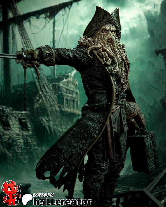 Davy Jones from Pirates of the Caribbean (fan art) | Full Model or Bust | Miniature scale 1:12 | h3LL Creator | DIY Model Kit
