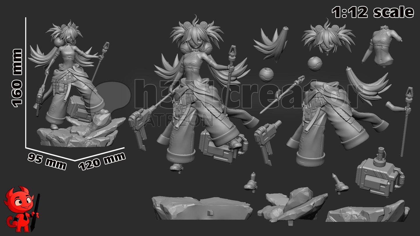 Koleda Belobog from Zenless Zone Zero (fan art) | Full Model or Bust | Miniature scale 1:12 | h3LL Creator | DIY Model Kit