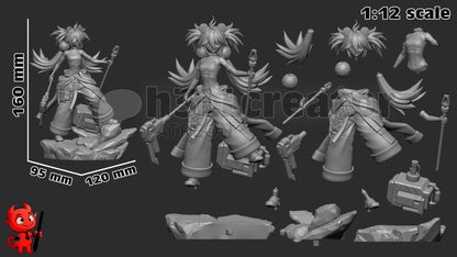 Koleda Belobog from Zenless Zone Zero (fan art) | Full Model or Bust | Miniature scale 1:12 | h3LL Creator | DIY Model Kit