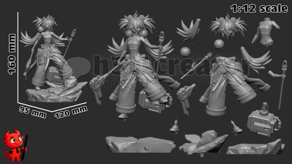 Koleda Belobog from Zenless Zone Zero (fan art) | Full Model or Bust | Miniature scale 1:12 | h3LL Creator | DIY Model Kit