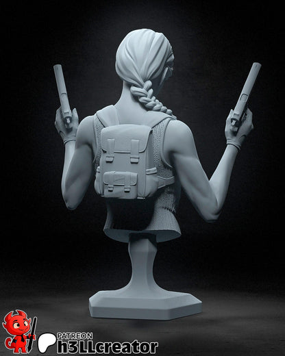 Lara Croft from Tomb Raider (fan art) | Full Model or Bust | Miniature scale 1:12 | h3LL Creator | DIY Model Kit