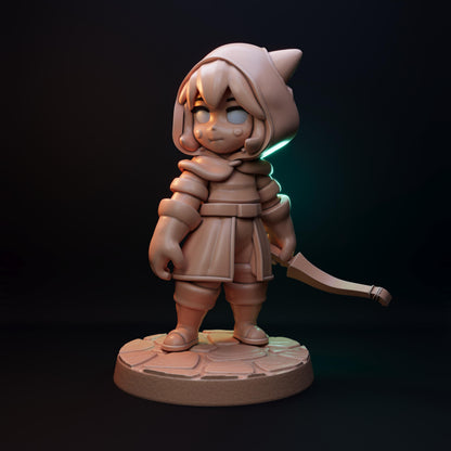 Little Winter Tail - Fantasy Anime Chibi Models - 32mm Resin Figures for RPG