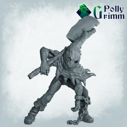 Meat Guard, Cursed Butcher - Empire of sin - Fantasy historic miniatures for tabletop games. 28mm / 32mm Resin Figures for RPG