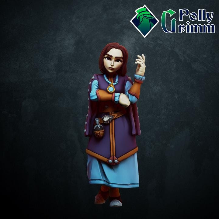 Alternate magical noble girl witch miniature render
