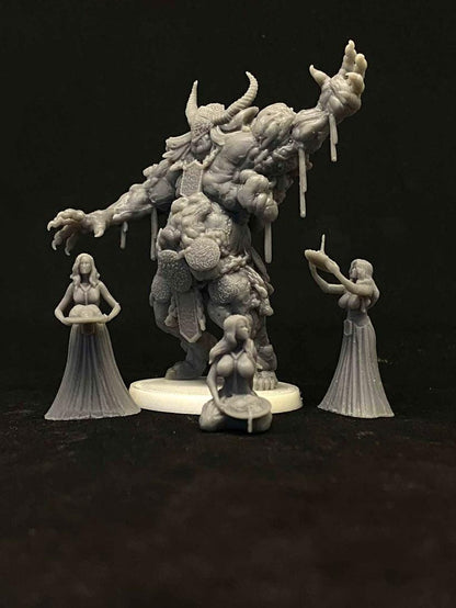 Malignant Lord of Tumours and Worshippers | Trench Crusade | Papsikels Fantasy, Resin Miniature - Tabletop Mini - Fantasy Miniature - 32mm