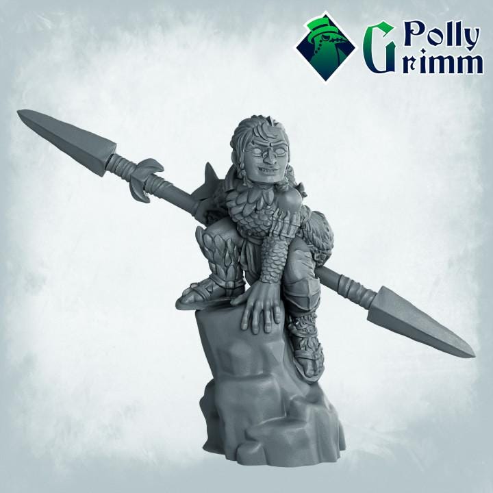 Halfling, hobbit barbarian girl - Fantasy historic miniatures for tabletop games. 28mm / 32mm Resin Figures for RPG