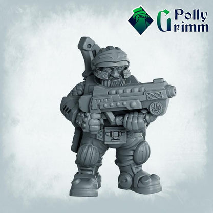 Dwarves set. Space Rocks! Dwarf Miners Set 1 - Sci-fi tabletop miniature. 28mm / 32mm Resin Figures for RPG